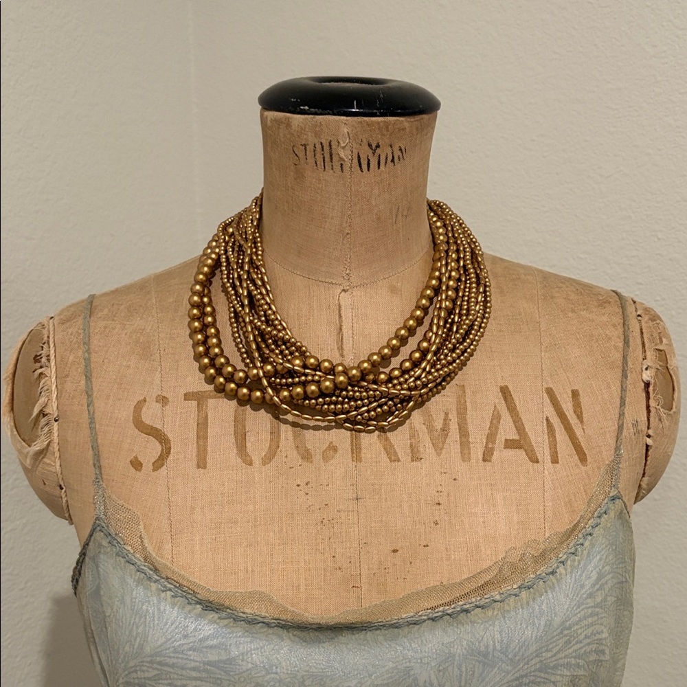 Vintage Gold Beaded Necklace